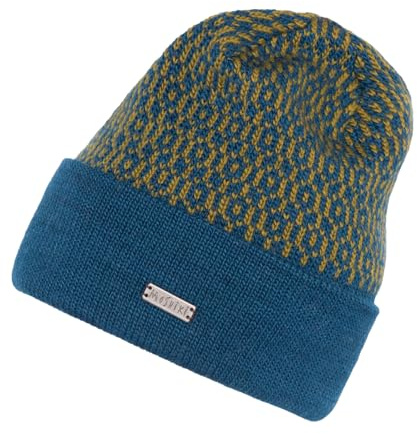 Moshiki | Wolle Mütze Longbeanie KAJASH mit Umschlag | Damen und Herren | 100% Wolle -Natur