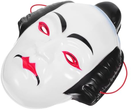 Toyvian Masque Kabuki Japonais Intégral pour Hommes et Femmes Masque Traditionnel pour Cosplay Théâtre et Festivals Culturels Conception Respirante et Détails Colorés