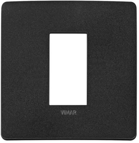 Vimar 14641U.19 Plana Up placca 1 modulo, 8.6x8.6x0.99cm, nero matt