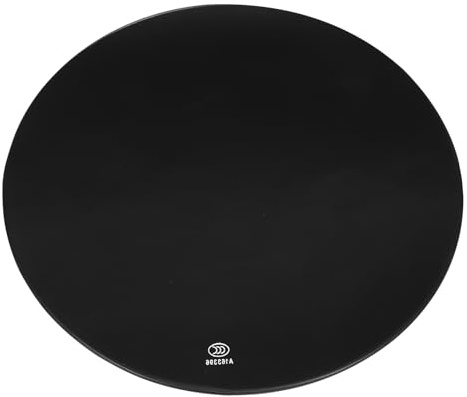 BESPORTBLE Plateau de Table Rond en Verre Trempé Épais Diamètre 38 CM Surface Noire pour Table Basse Hôtel Café Bureau à Domicile Nettoyage Facile