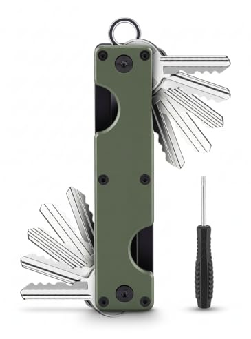 Gugxiom Schlüssel Organizer Metall, Kompakter Key Organizer (Armeegrün)