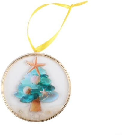 Küstenmeer Krippe Ornament zeigt Jesus Geburt mit Acrylmaterial und detaillierten Meeresdekorationen für den Weihnachtsbaum (C)