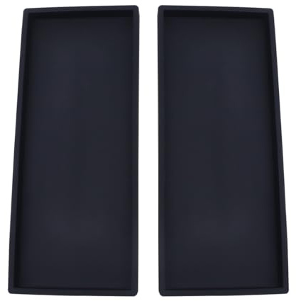 Ubric Lot de 2 plateaux décoratifs de salle de bain de 30 cm - Noir - Petit bol à bijoux en silicone - Plateau à bougie - Plateau pour bijoux - Bougies - Serviette - Lavabo