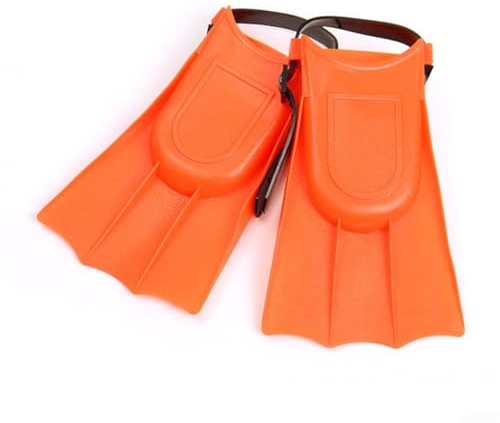 Palmes de natation réglables pour enfants fabriquées en EVA et PVC avec fond antidérapant pour une utilisation confortable et sûre (orange)