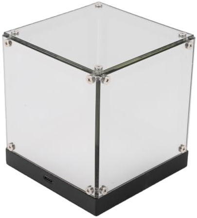 Cryfokt 4D Mirror Cube-Lampe, mit Touch-dimmbarem, Wiederaufladbarem -LED-Effekt, Touch-dimmbare Nachttischlampe, Wiederaufladbares Stimmungsnachtlicht für Ga