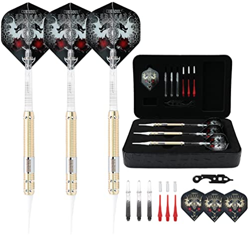 CUESOUL 16 Grams Deluxe Soft Tip Darts Set with Luxury Case(JL-STL-B1101+D604)