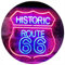 ADVPRO Route 66 Historic US The Mother Road Decoration Dual Color LED Barlicht Neonlicht Lichtwerbung Neon Sign Rot & blau 300 x 210mm st6s32-i2371-rb