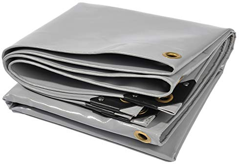NEMAXX® Bâche Premium Imperméable [400x800cm]–Résistante aux UV [650 g/m²] Bâche de Camion avec Œillets,Bâche en PVC pour Bois,Jardin,Toit & Construction–Bâche de Protection Hivernale–Gris–32 m²