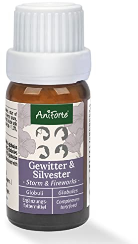 AniForte Gewitter & Silvester Globuli - Bachblüten für Hunde, Katzen, Haustiere zur natürlichen Unterstützung bei Neujahr und Stürmen, Mischung nach Dr. Bach