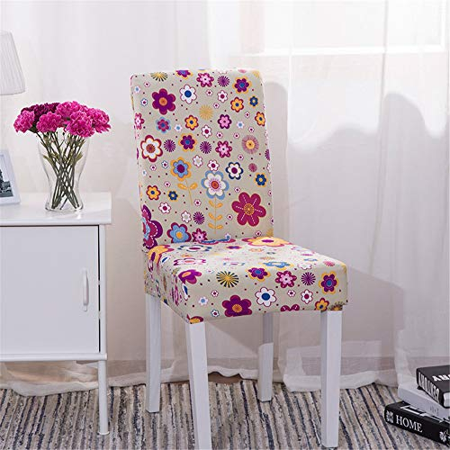 Stuhlhussen Set Stretch Beschützer Stuhlbezug Stuhlüberzug, Morbuy Universal Elastische Spannbezug Hochzeit Weihnachten Partys Bankett Hotel Dekor (4 Stück,Farbige Blumen)