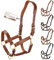 Esposita anatomisches Lederhalfter Deluxe Halfter aus Leder für Pferde Stallhalfter Pferdehalfter - Cronic Braun Cob