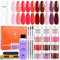 Lavender Violets Acrylic Nail Kit 12 Colours Hot Pink Halloween Red Vampire Nail Extention Powder,Professional Monomer Liquid Set with Everything Acrylic Nail Tool Kit N963B