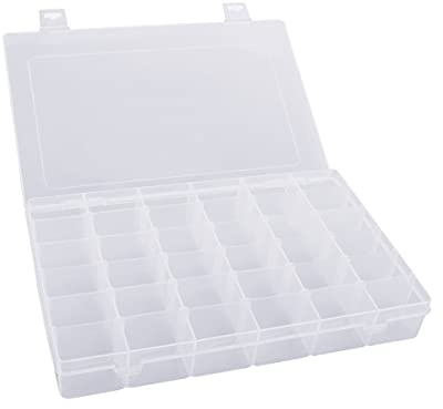 Beaupretty 36 Grids Klar Organizer Box Lagerung Box Ohrringe Schmuck Perle Box Halter mit Abnehmbaren Trennwänden Weiß