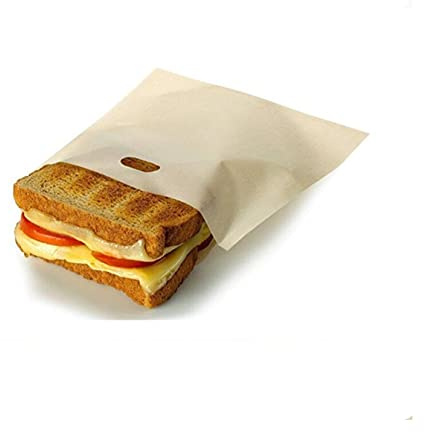 ENJY Toaster Bags 12pcs/set Of Reusable Fiberglass Toaster Bags, Perfect For Toasting Cheese Sandwiches, Microwave Heating Pastry Tools (Color : 12PCS)
