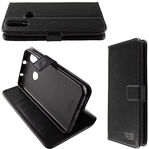 caseroxx Bookstyle-Case für Beafon M6s, schwarz | Aufklappbare Buch-Schutzhülle mit Innenfächern und Rundumschutz für den Alltag, aus Kunstleder
