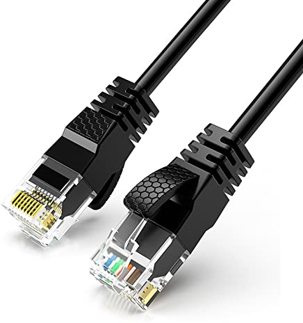 Reulin Ultra-Thin, Ethernet Cable, 5M-Black, High-Speed Internet Lan Wire Cat6 Ethernet Cable 1GHz Gigabit RJ45 Network Lead Patch Cord For Smart TV/Computer/Laptop/Android TV Box/Gaming PC/Xbox