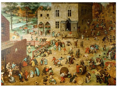 Kinderspiele 1560 von Pieter Bruegel The Elder – Premium 1000 Teile Puzzle für Erwachsene