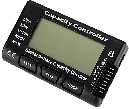BEYEE Testeur numérique de batterie télécommandé, contrôleur de tension de capacité avec écran LCD pour LiPo Life, batterie Li-ion NiMH