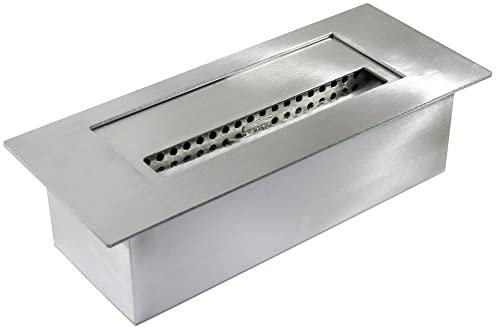 Decorspace Bruciatore a Bioetanolo in Acciaio Inox serbatoio da incasso con lana di roccia (1,5 lt - 30 cm)