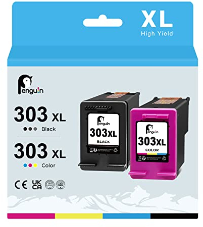 Penguin 303 XL Druckerpatronen für HP 303XL für HP Envy Photo 6220 6230 6234 6252 6255 6258 7100 7820 7834 7155 7865 Tango (1 Schwarz, 1 Farbe)