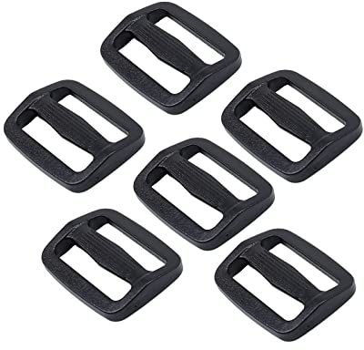 Baikeen Tri glide Slider 25mm Strong Plastic Tri Glide Slides Adjustable Slide Buckle Strap sliders Adjusters for Backpack Belt Strap Black
