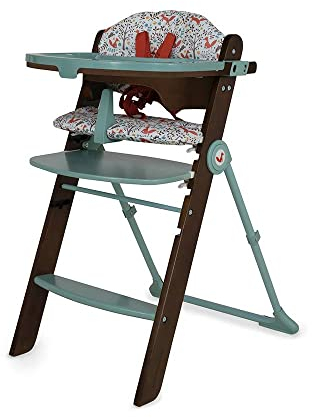 Cosatto Wooden Waffle Highchair - 6 Months -100kg, Multi Height Seat, Foldable, Self Standing, Adjustable Footrest, Removeable & Washable Tray & Seat Pads (Foxford Hall)