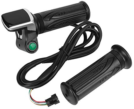 Twist Throttle Grips LCD Display Electric Bike Accelerator Handlebar with Switch for Electric Bicycles, Cars, Scooters(48V)