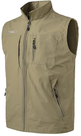 Herothorn Herren Anglerweste Outdoor Weste mit Vielen Taschen Leichte Sommerwesten Ärmellose Jacke Safari Jagd Fotografie Funktionsweste