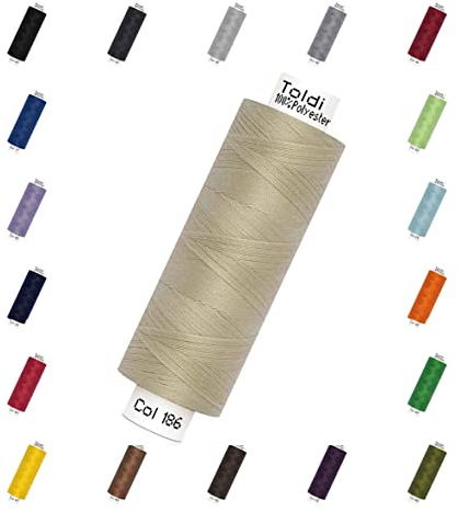 Nähmit - Gütermann Allesnäher Nähgarn Toldi - 500m Nähmaschinengarn + GRATIS FARBKARTE (07-186 - beige)
