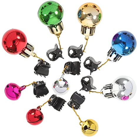 Warmhm 40st Weihnachts-Schnurrbart-Ornament Santa Bart Kugeln Miniatur-weihnachtsschmuck Bart Jingle Bells Weihnachtsbartschmuck Bart Haarschmuck Bartkugeln Weihnachtskugeln Helles Licht