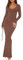 REORIA Women's Sexy Casual Scoop Neck Long Sleeve Lounge Long Dress Elegant Fall Wedding Guest Tight Ribbed Bodycon Maxi Dresses Coffee X-Small