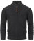 Indicode Herren INLut Strickjacke mit Stehkragen und Reißverschluss | Cardigan Feinstrickjacke für Männer Raven, S