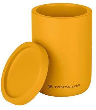 TOM TAILOR Aufbewahrungsdose mit Deckel, dekorative Aufbewahrungsbox für Kosmetik- und Pflegeprodukte, praktischer Organizer für Badezimmer und Küche, Mustard, Gelb