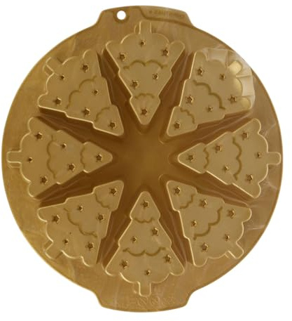 Crealys 535679 Backform für 8 Tannenbäume, Silikon, Durchmesser 27 cm, Tannenbaum, antihaftbeschichtet