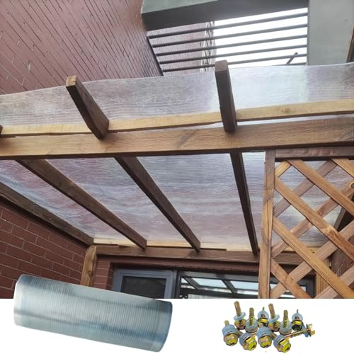 Polycarbonat Universal Platten UV-beständig Dachblech Gewächshausplatten Vordach für Dach,Carport,Terrasse,Wintergarten,Fenster Tür Vordächer,Leicht zu Biegen und zu Schneiden (1.5*3m)