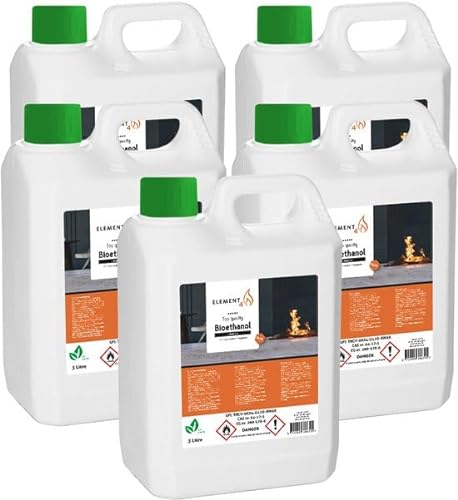 Element4 Bioéthanol 25 litres sans odeur – Bioéthanol Premium 96,6 % – Compatible avec toutes les cheminées à l'éthanol