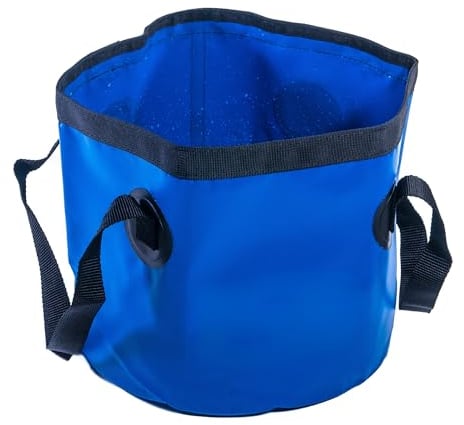Pit Bull 11 Litre Folding Bucket Plumbers Tools Folding Bucket Plumb Tub Leak-Proof Collapsible Lightweight Reinforced Bucket Bag