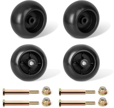 Fourtry 753-04856A Deck Wheels Fit for Craftsman Mower - Deck Rollers Gauge Wheel for Craftsman HU Cub Cad JD Lawn Mower Tractor, Work with 54 48 Deck, Replaces 133957 734-03058, 4 Pack