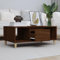 AUVYI Couchtisch mit Schublade Braun Eichen-Optik 90x50x36,5 cm Holzwerkstoff&Eukalyptus Chautschtisch Beistelltisch Schränkchen mit Schubladen Sofatisch Holz Wohnzimmertisch