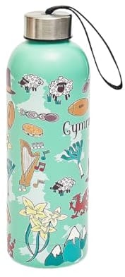 Eco Chic Reusable Thermal Bottle Stainless Steel Leakproof Insulated Water Bottle (Wales Montage Blue)