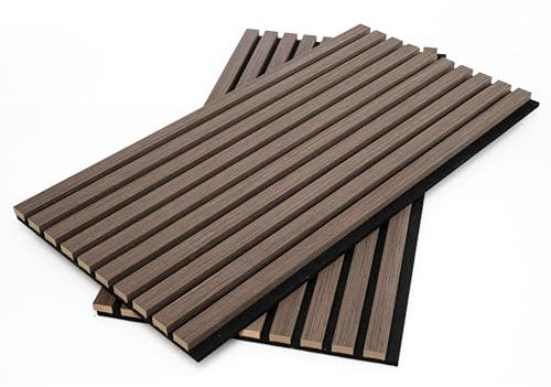 WallArt Aku Acoustic Wall Panel Dark Oak, Aku Wood Panels made with 3-sided Natural Wood Veneer and PET-Felt