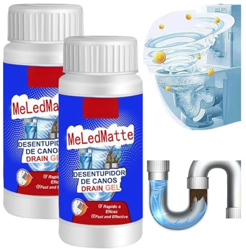 2PCS Powerful Pipe Dredging Agent Meledmatte,Meledmatte Toilet Drain Cleaner,Drain Unblocker,Sink Unblocker,Drain Cleaner,Drain Unblocker Liquid Heavy Duty,Kitchen Toilet Pipeline Quick Cleaning Tool