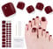 Ongles en Gel UV Semi Durci Lot de 32 pcs Faux Ongles Pieds Autocollants Auto-adhésifs Vernis Autocollant Ongles Bande Gel Ongle UV Pour Femmes Nail Art Stickers