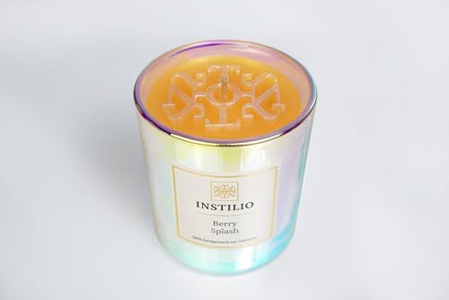 INSTILIO Duftkerze Berry Splash mit Parfumöl Duft - Edle Duftkerzen handgemacht aus Sojawachs - Geschenk Kerzen, Scented Candle, Duft-Kerze 350g