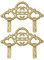 Tiazza 2Pcs Chinese Style Vintage Brass Picture Frame Hook Hanger Decorative Painting Mirror Hanger (Brass)