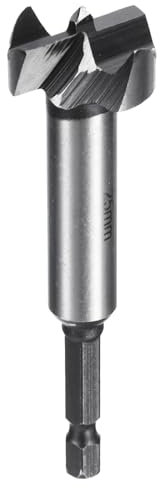 sourcing map Forstner Drill Bit 1(25mm) Carbon Steel Single Tooth Flat Wing Wood Drilling Forstner Bit Hinge Cutter with 1/4 Hex Shank for Hardwood Softwood Plywood Woodworking