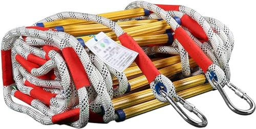 Fire Escape Ladder, Fire Escape Rope Ladder, Fire Escape Rope Ladder Emergency Rescue Ladder Safety Ladder With Carabiners Safety Cord Safety Belt