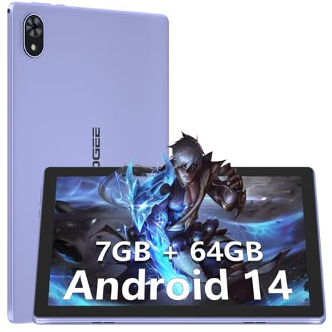 DOOGEE U9 Android Tablet - 2024 Neueste 10 Zoll Quad-Core Tablets 7GB + 64GB 1 TB Erweiterbar Tablet PC, 5060mAh Akku, 2,4G + 5G Wi-Fi 6, 2MP + 5MP, Bluetooth5.0, 1280 * 800 FHD IPS Android 14 Tablet