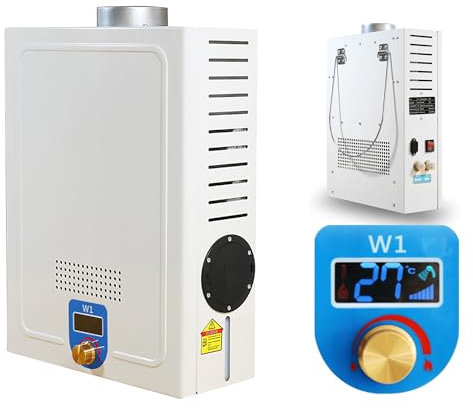 flatpincololee Outdoor Shower Instant Electric Tankless Hot Water Heater DC12V 40W, 3.6L Mini Diesel Water Heater, Max Fuel Consumption 1L/H, 0.2-0.6 MPa, for Camping, RV