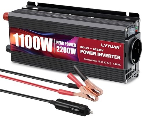 LVYUAN Convertisseur 12V 220V 1100W/2200W Convertisseur de Tension Transformateur Onduleur Power Inverter